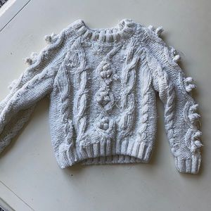 Egg New York chenille sweater cable fisherman